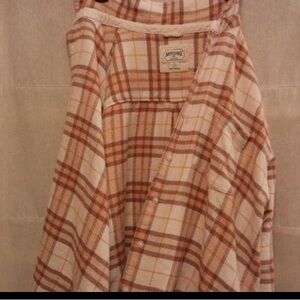 Madewell Orange and Cream Plaid Skirt Set